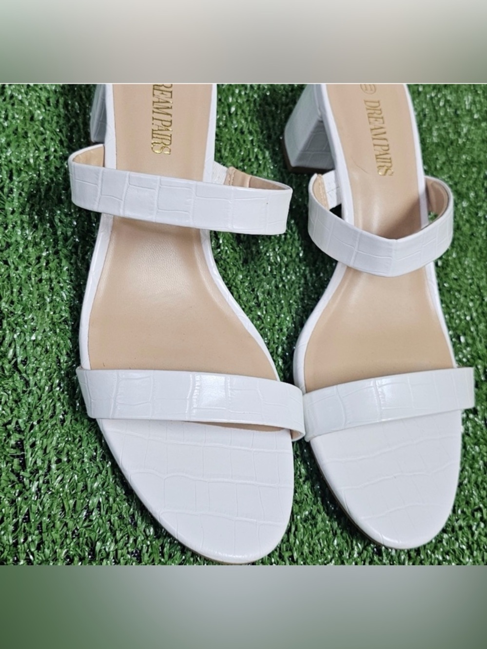 DREAM PAIRS | NWOT! CROC EMBOSSED LOW BLOCK CHUNKY HEEL SANDALS